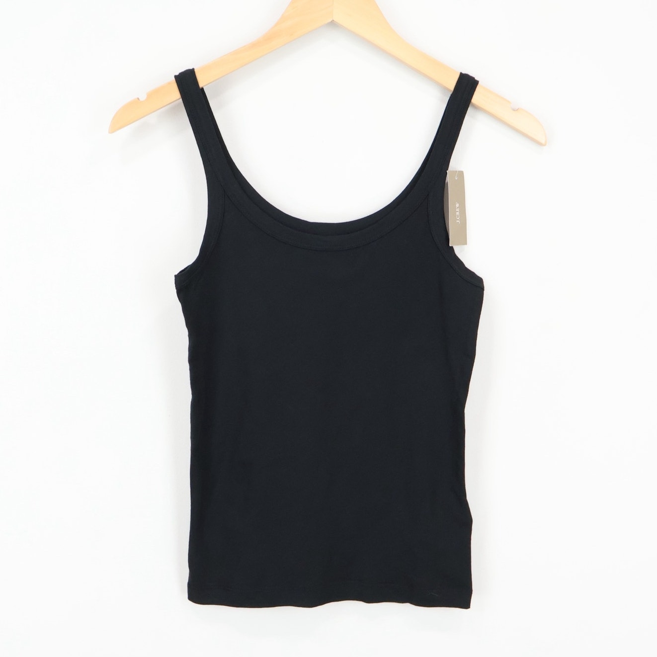 J.Crew Feather Jersey Slim Fit Tank Top Black Size Xxs Nwt